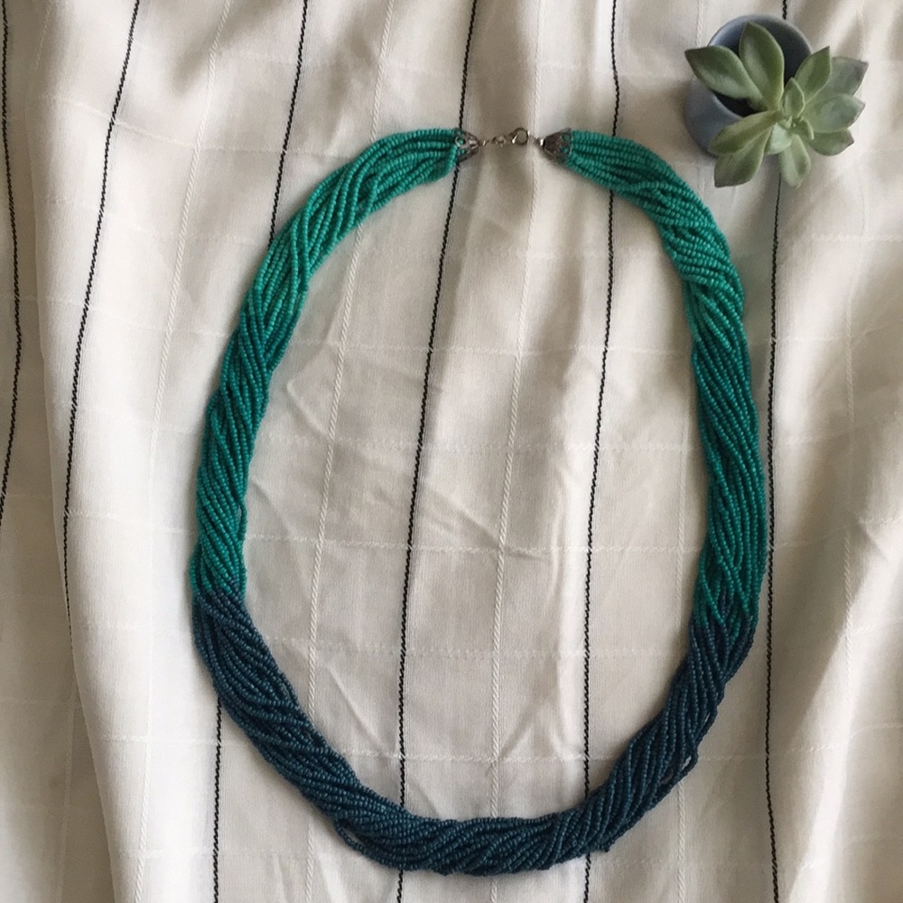 Aqua Ombré•Beaded Necklace